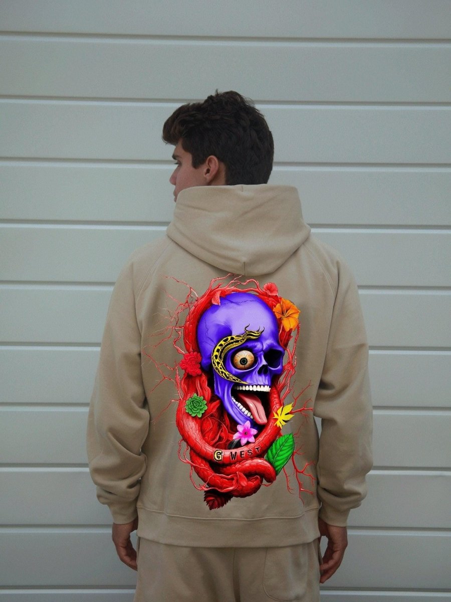 G West Rose Skull Heavy Premium Hoodie