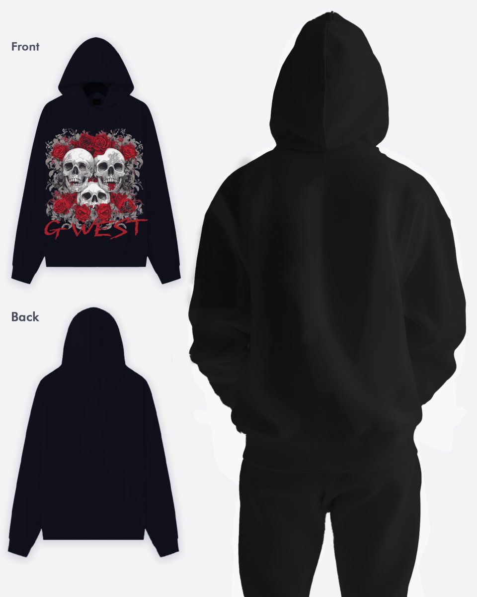 G West Roses And Bones Oversize Hoodie