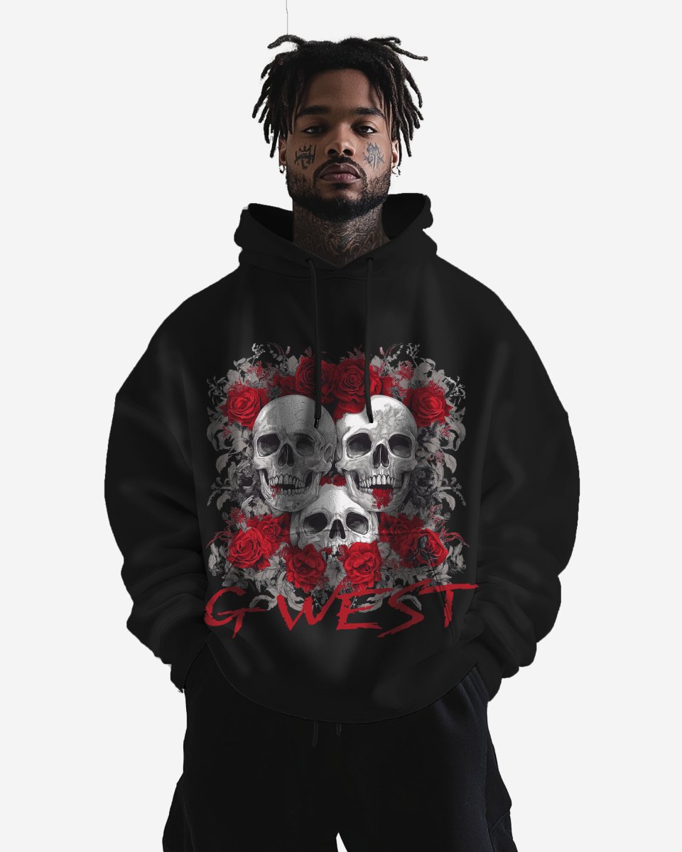 G West Roses And Bones Oversize Hoodie