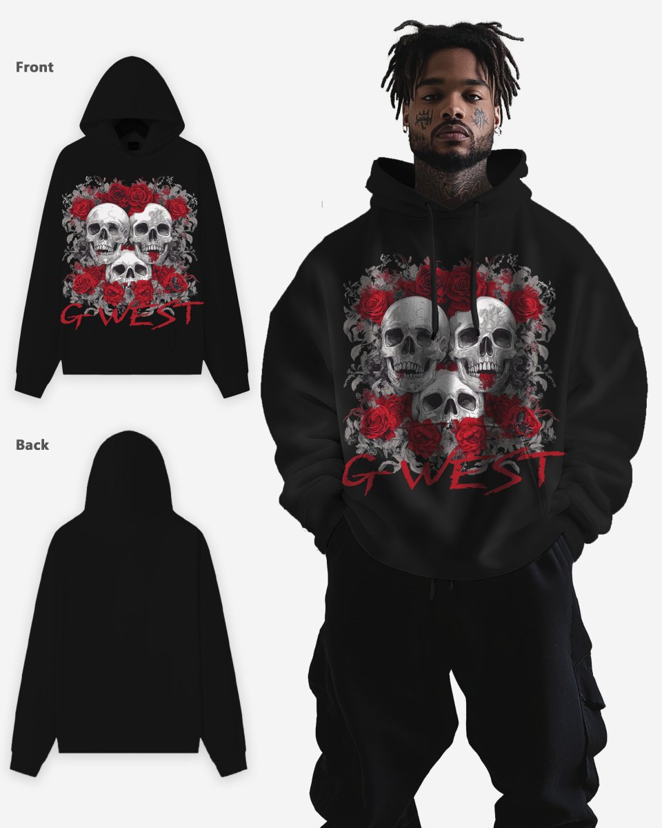 G West Roses And Bones Oversize Hoodie