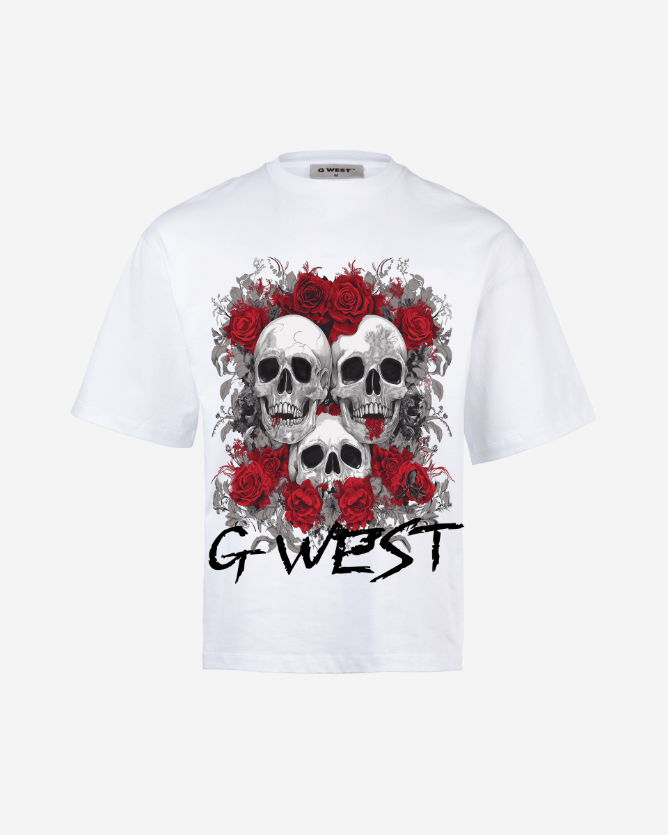 G West Roses And Bones Oversized Tee