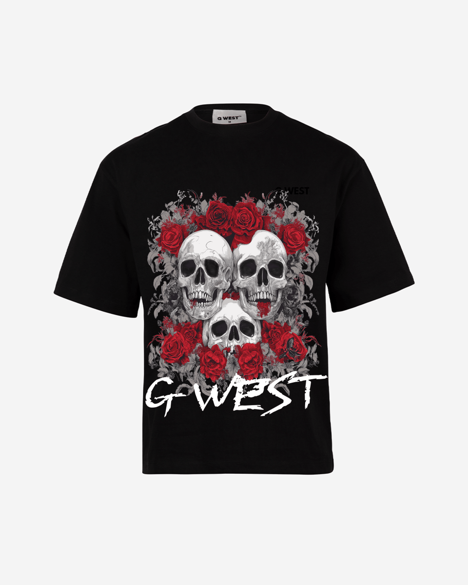 G West Roses And Bones Oversized Tee