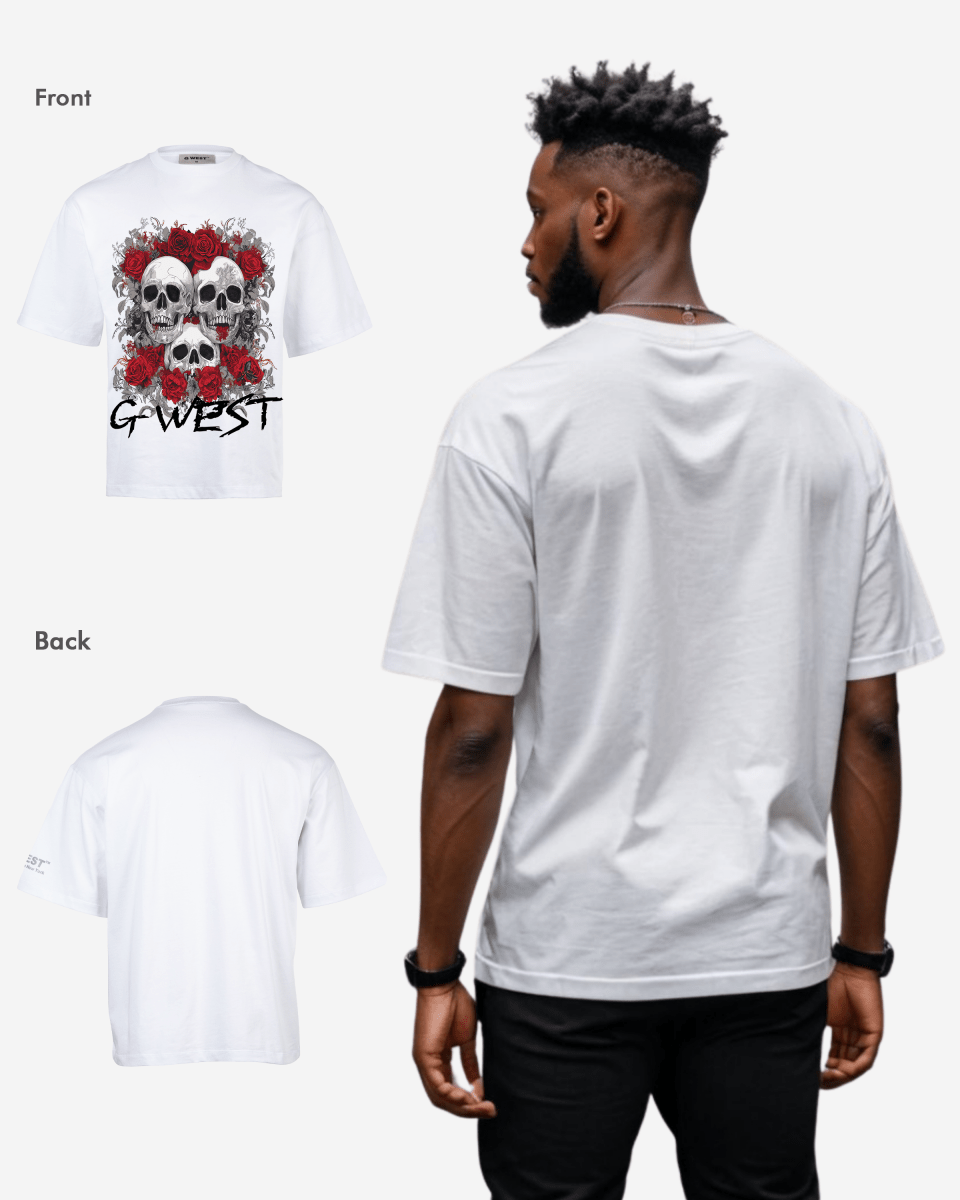G West Roses And Bones Oversized Tee
