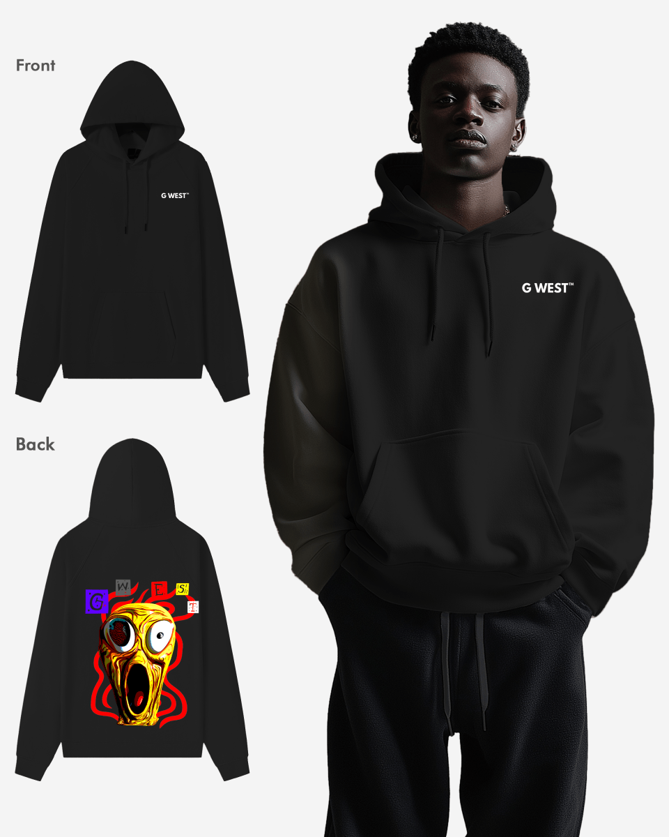 G West Screaming Yellow Face Oversize Hoodie
