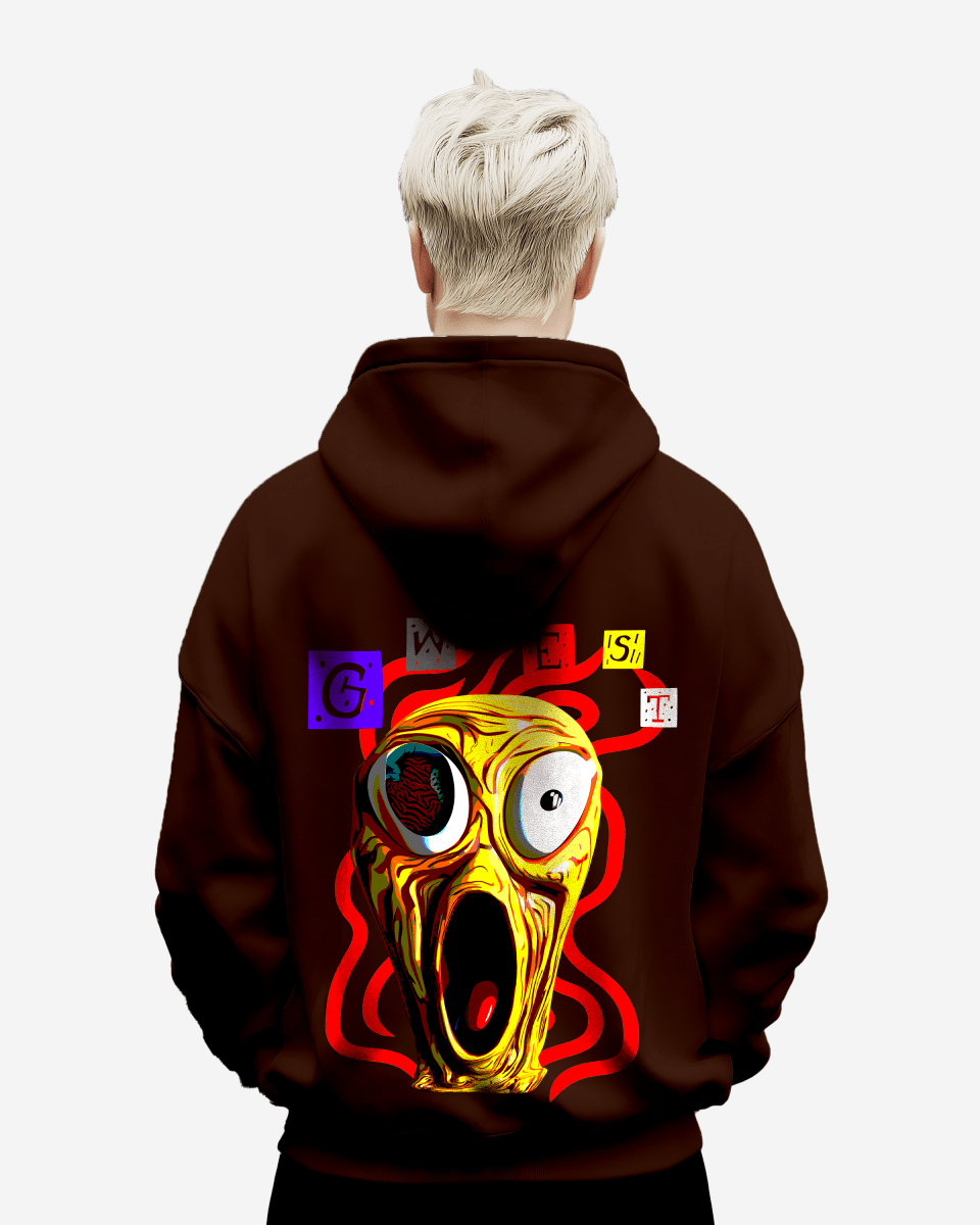 G West Screaming Yellow Face Oversize Hoodie