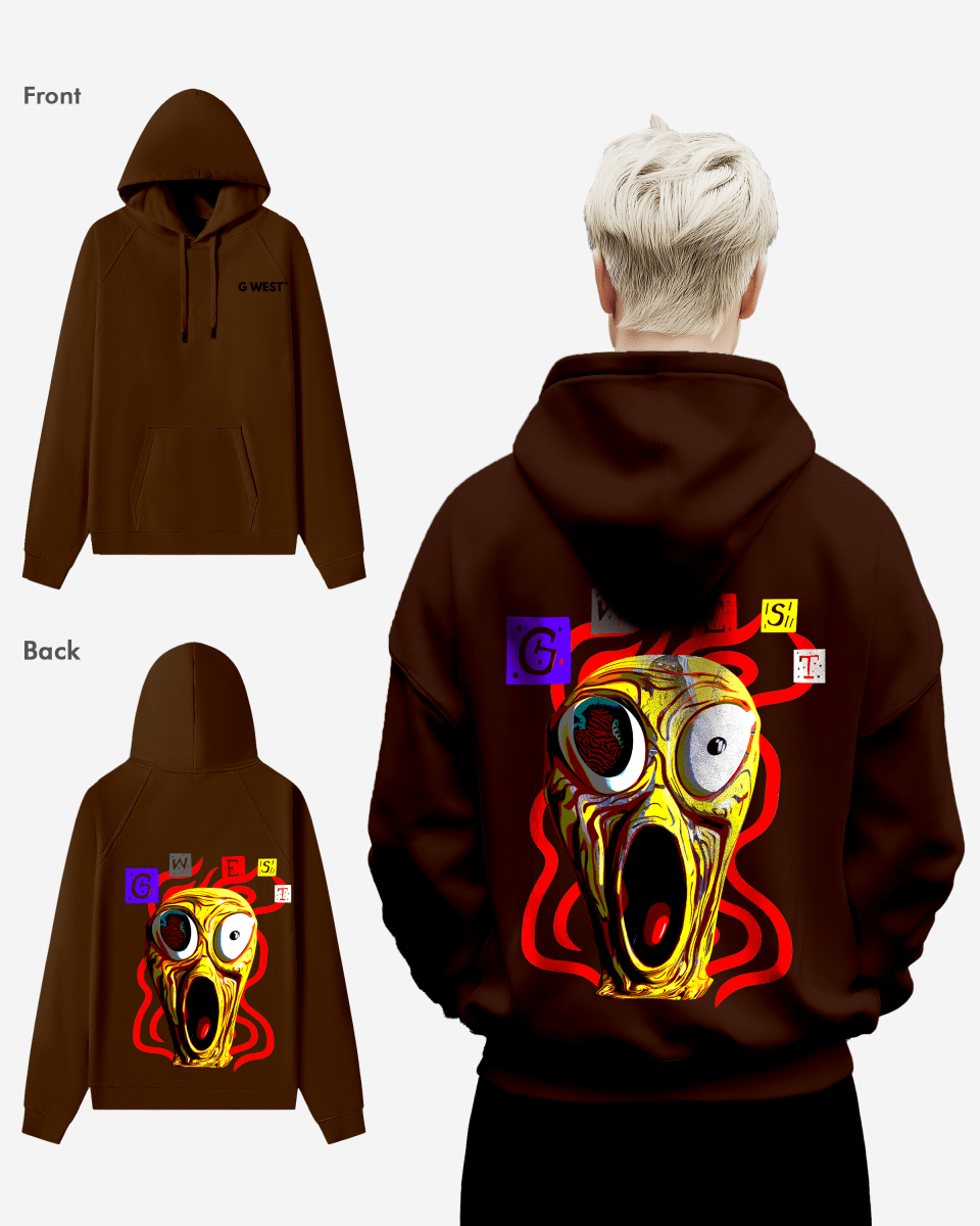 G West Screaming Yellow Face Oversize Hoodie