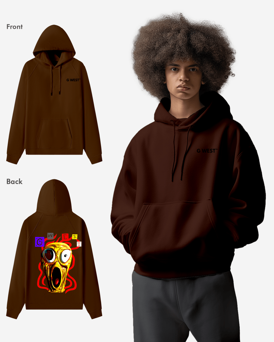 G West Screaming Yellow Face Oversize Hoodie
