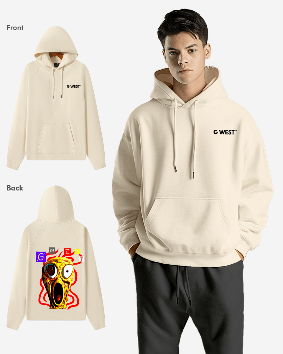 G West Screaming Yellow Face Oversize Hoodie