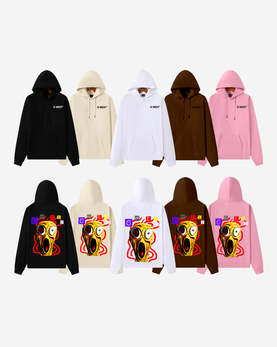 G West Screaming Yellow Face Oversize Hoodie