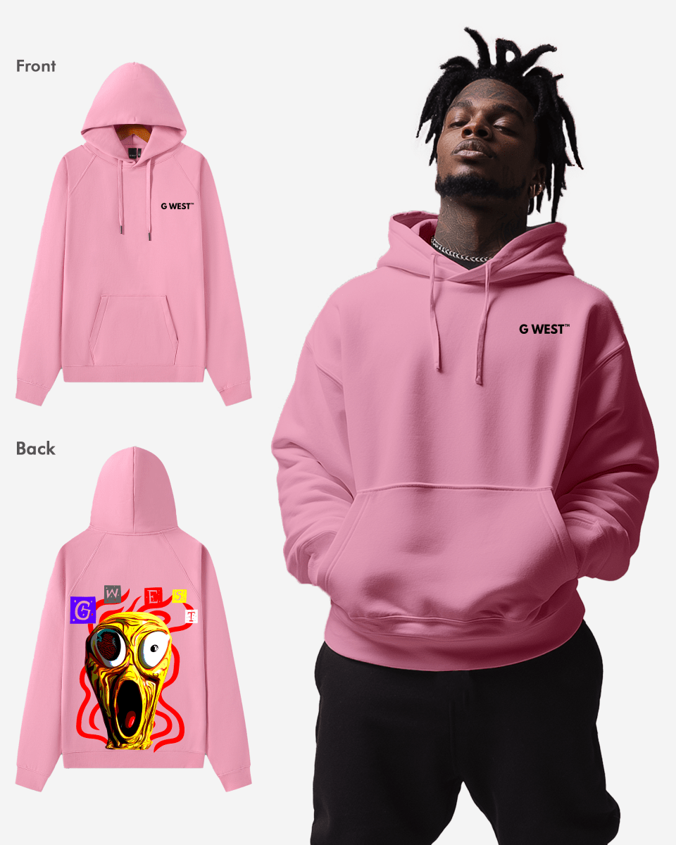G West Screaming Yellow Face Oversize Hoodie
