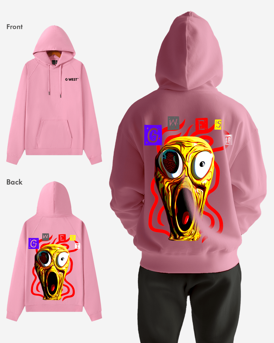 G West Screaming Yellow Face Oversize Hoodie