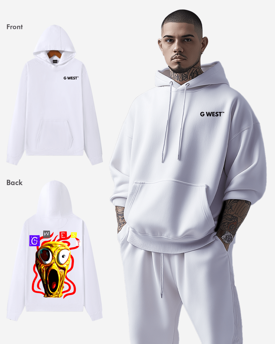 G West Screaming Yellow Face Oversize Hoodie