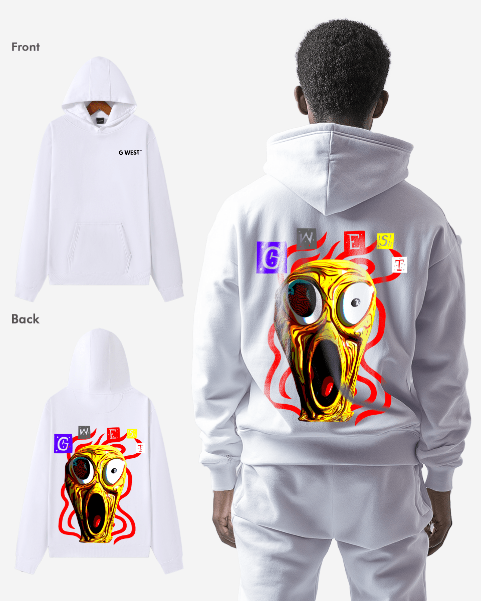 G West Screaming Yellow Face Oversize Hoodie