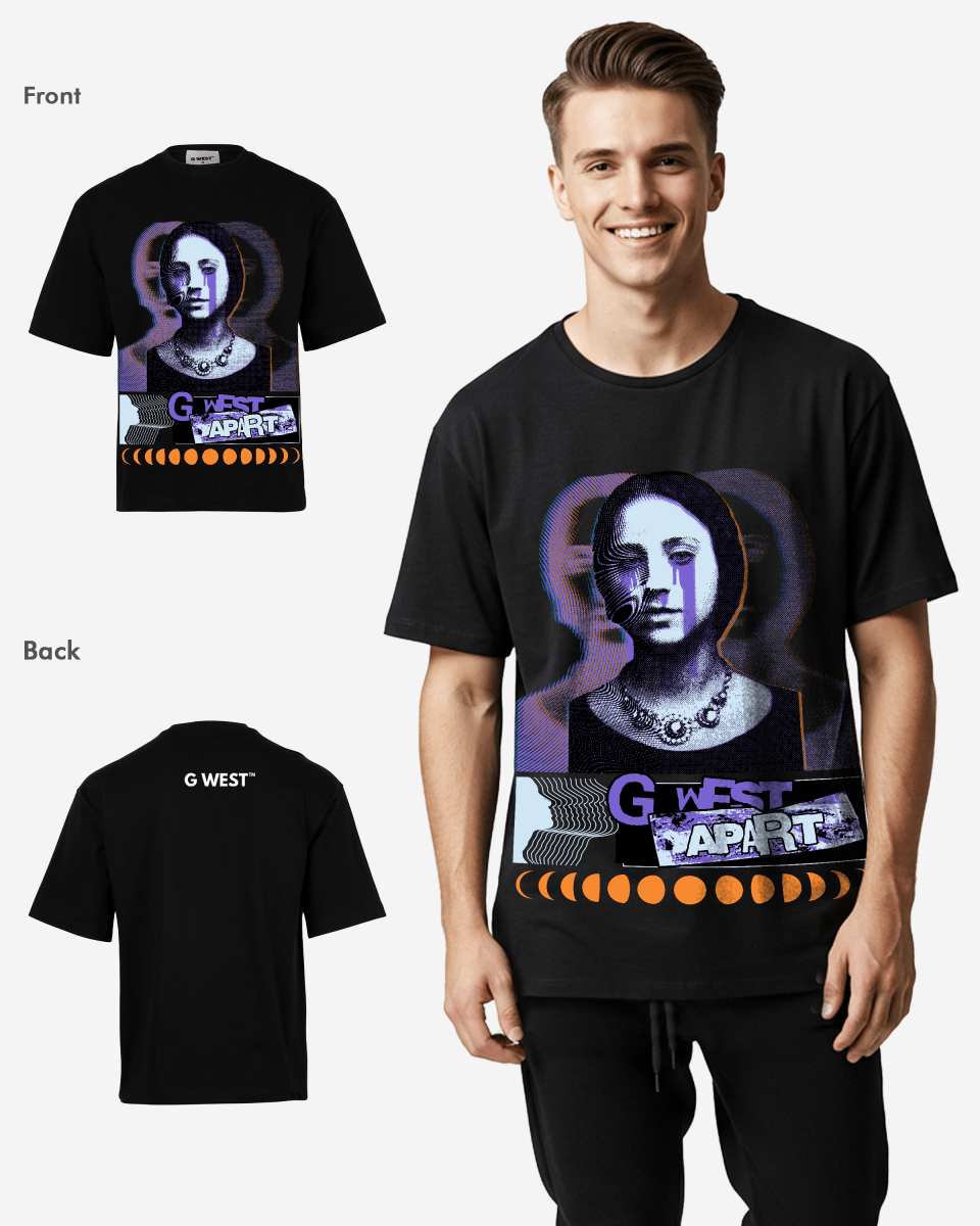 G-WEST shadows weep Oversized TEE