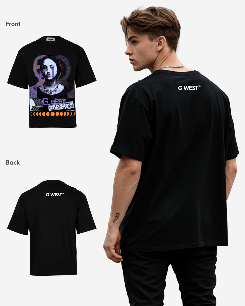 G-WEST shadows weep Oversized TEE
