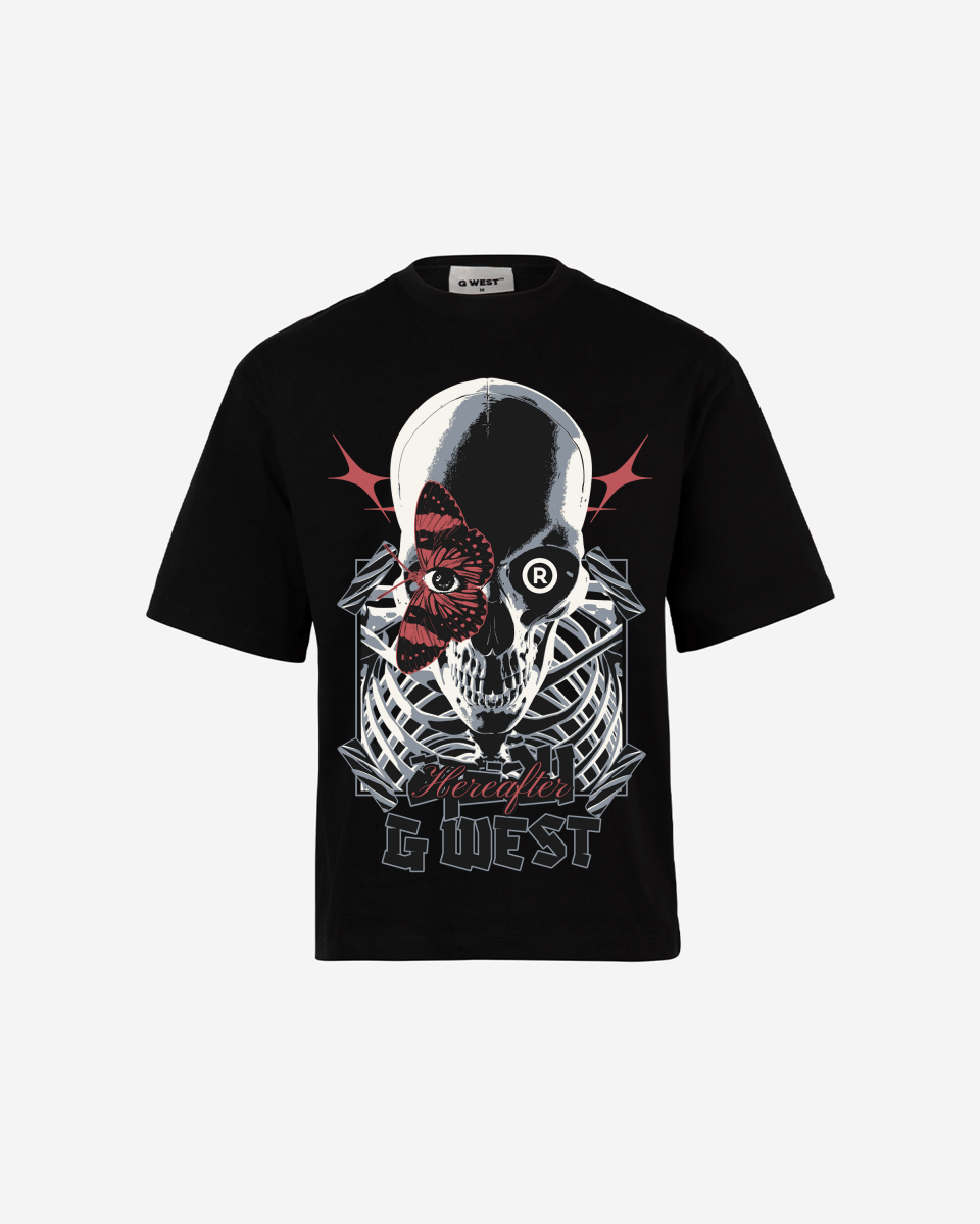 G-WEST SKULL AND WINGED VISION OVERSIZED TEE