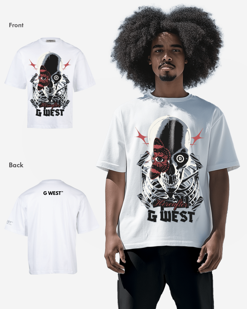 G-WEST SKULL AND WINGED VISION OVERSIZED TEE