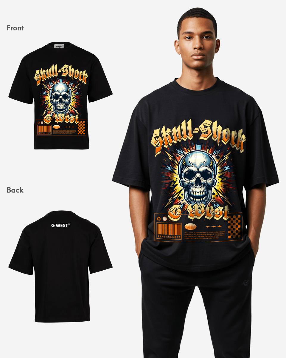 G-WEST SKULL SHORK OVERSIZED TEE