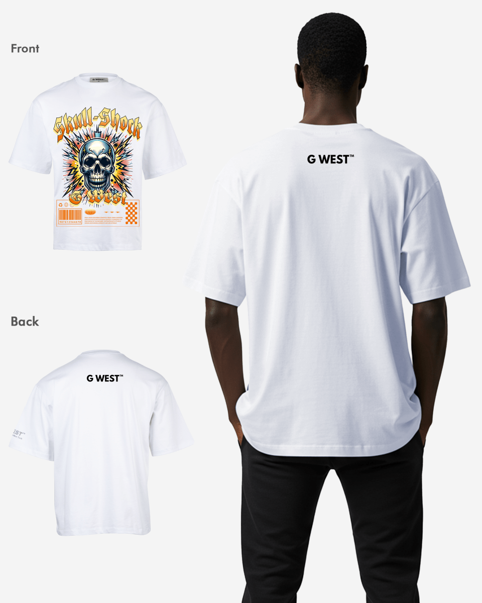G-WEST SKULL SHORK OVERSIZED TEE