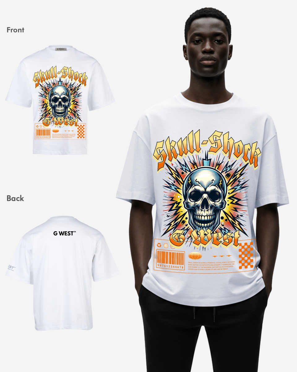 G-WEST SKULL SHORK OVERSIZED TEE