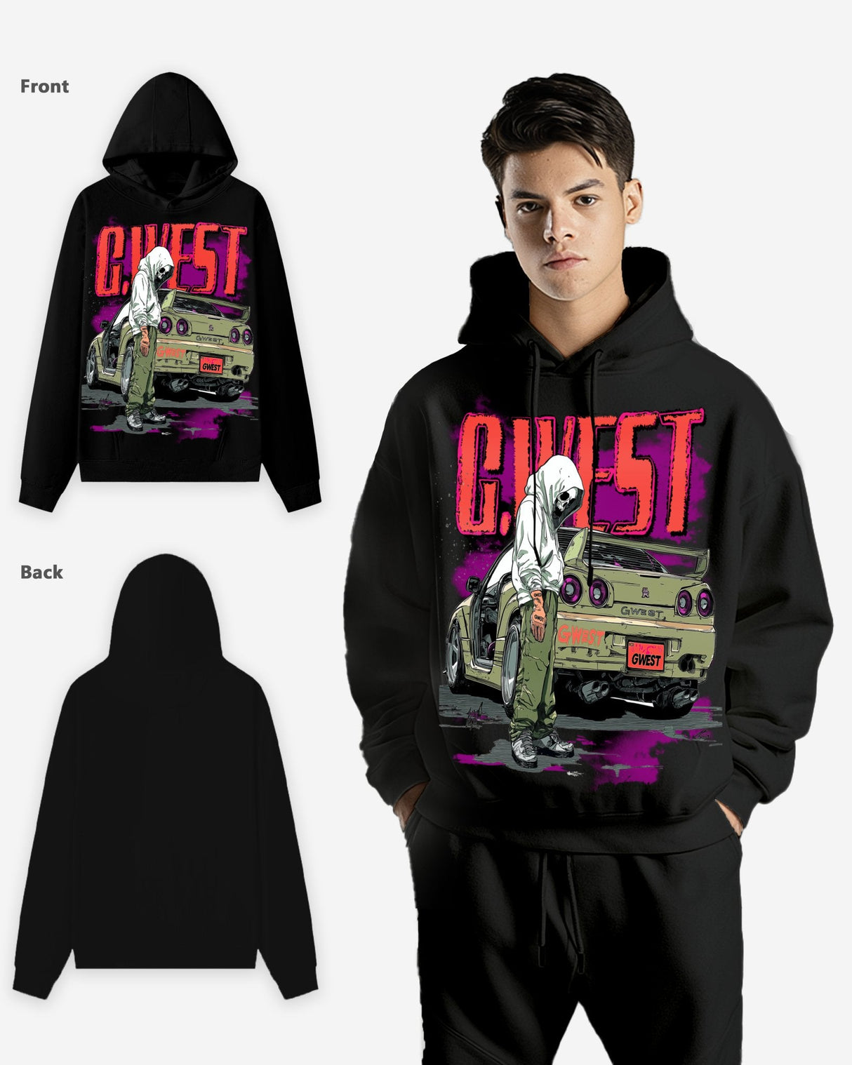 G WEST SKYLINE OVERSIZE HOODIE
