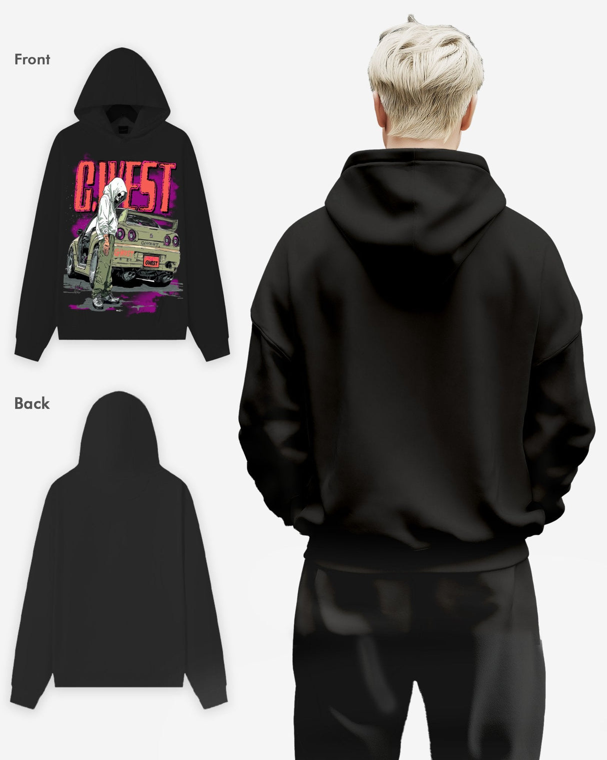 G WEST SKYLINE OVERSIZE HOODIE