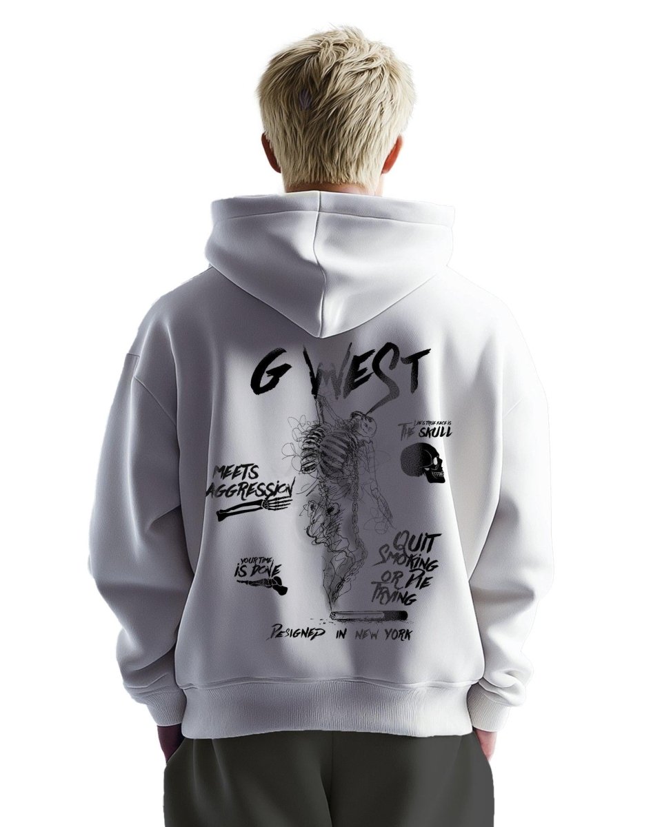 G West Smoke Skeleton Oversize Hoodie Mens Style