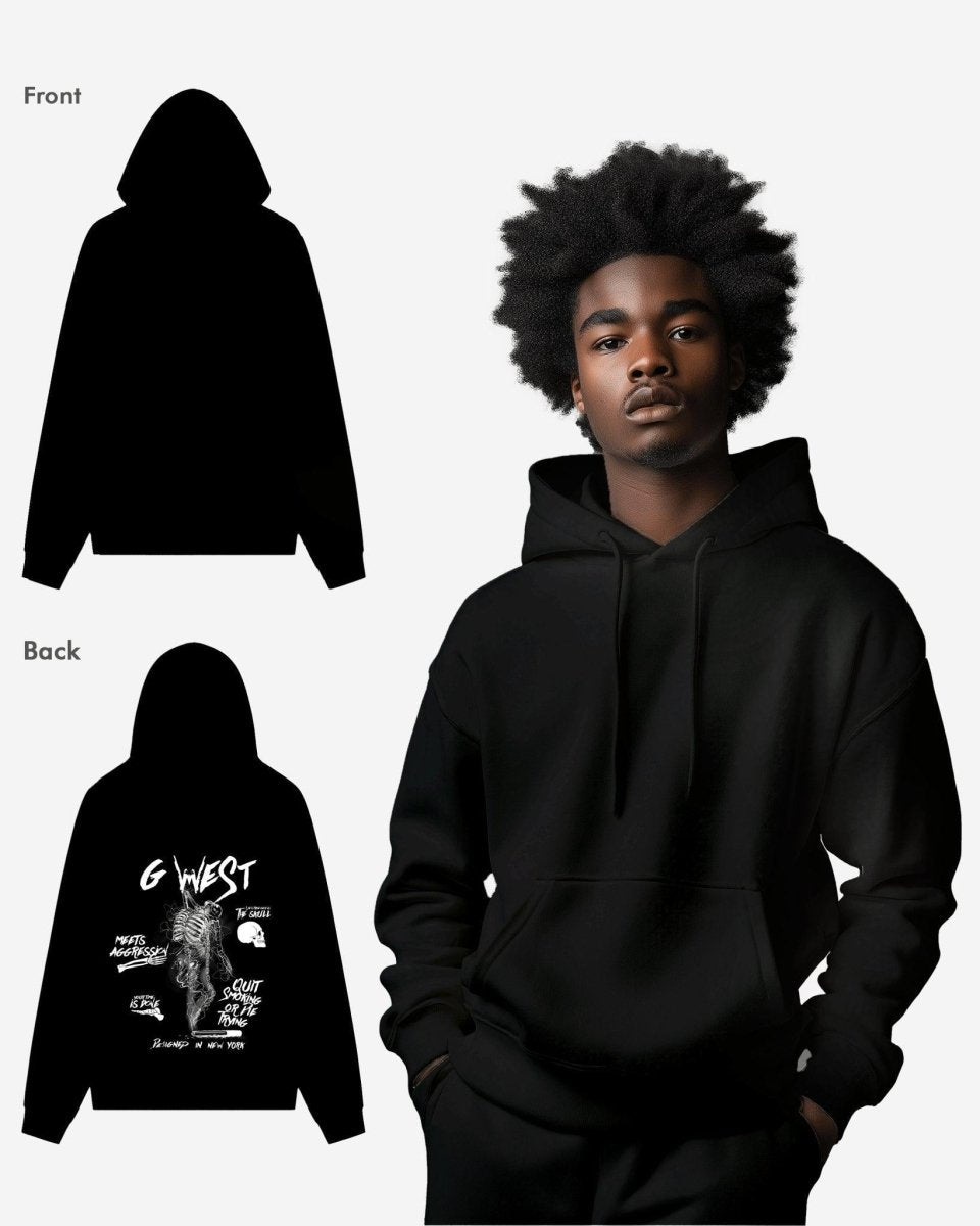 G West Smoke Skeleton Oversize Hoodie Mens Style