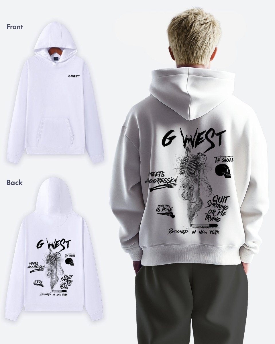 G West Smoke Skeleton Oversize Hoodie Mens Style