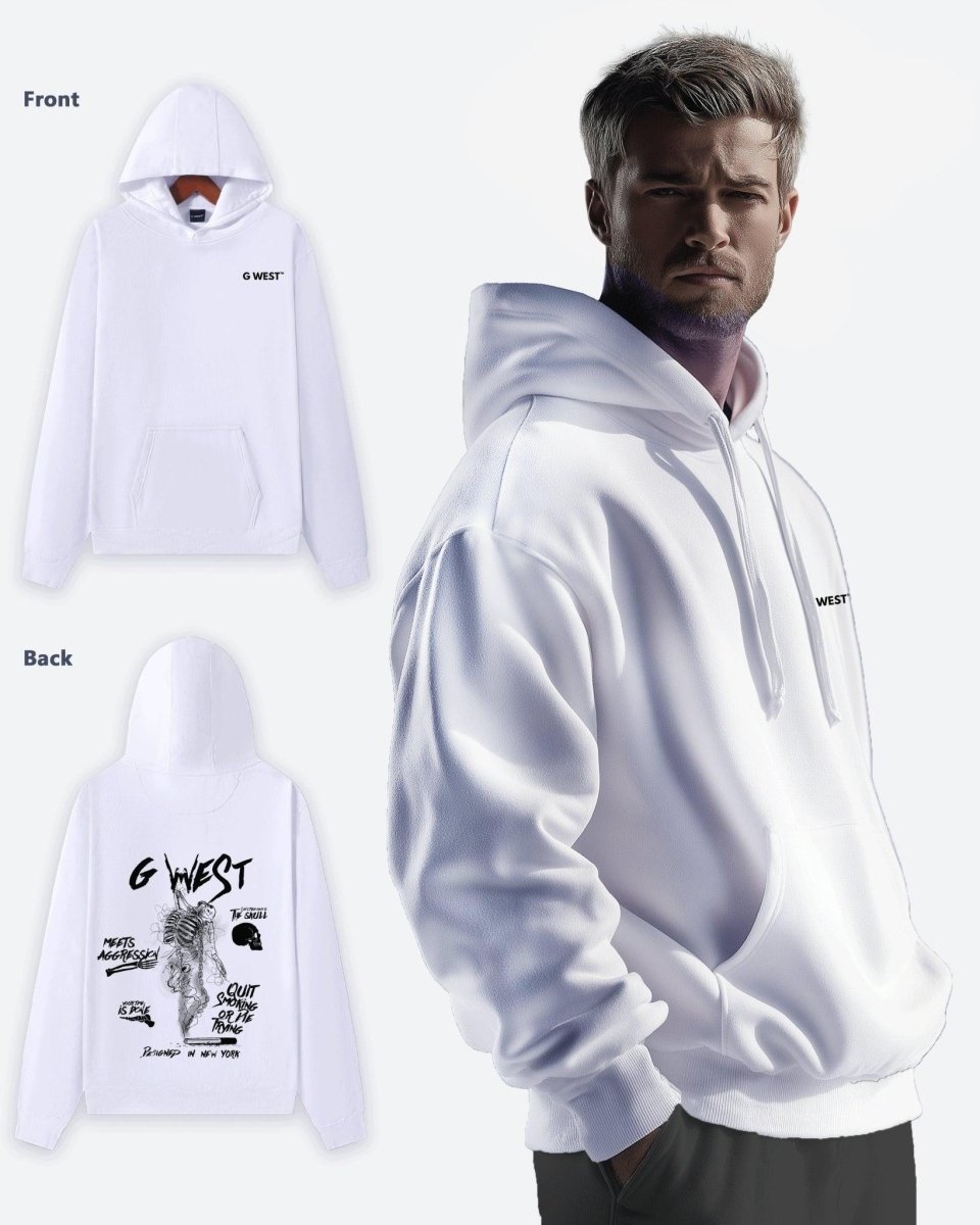 G West Smoke Skeleton Oversize Hoodie Mens Style