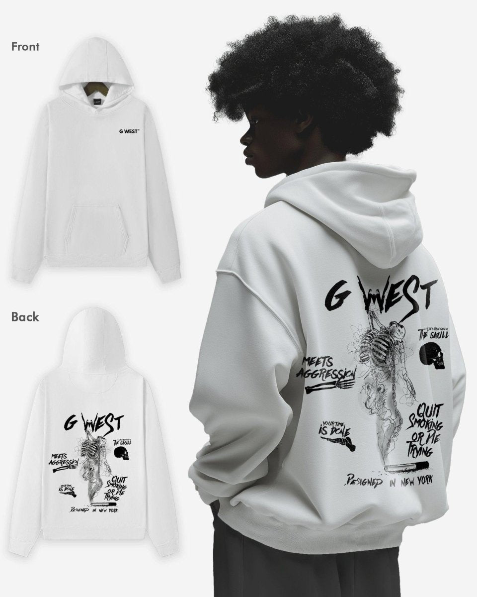 G West Smoke Skeleton Oversize Hoodie Mens Style
