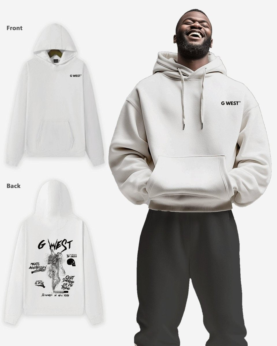 G West Smoke Skeleton Oversize Hoodie Mens Style