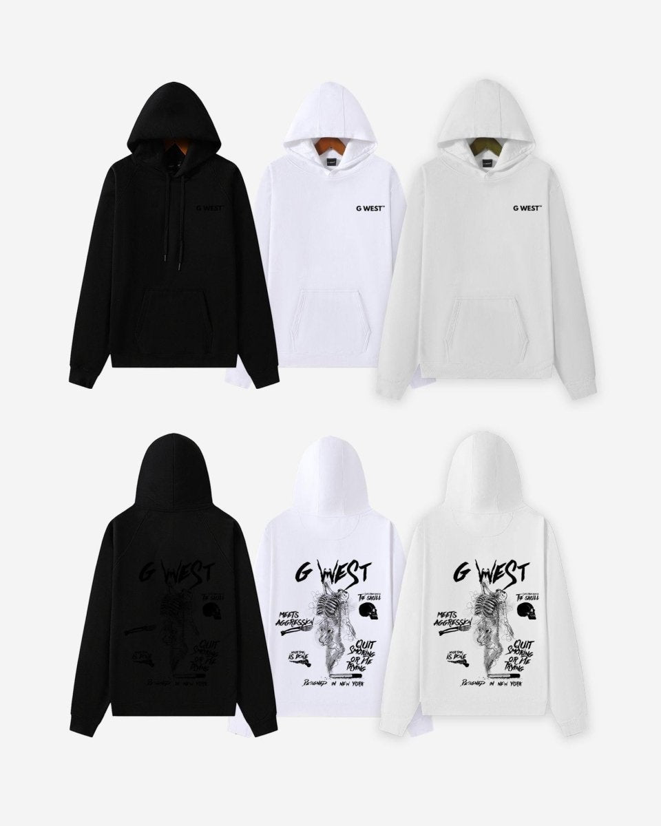 G West Smoke Skeleton Oversize Hoodie Mens Style