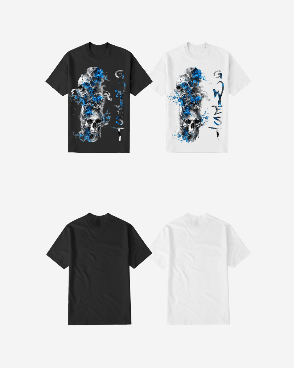 G WEST Smoky skull TEE
