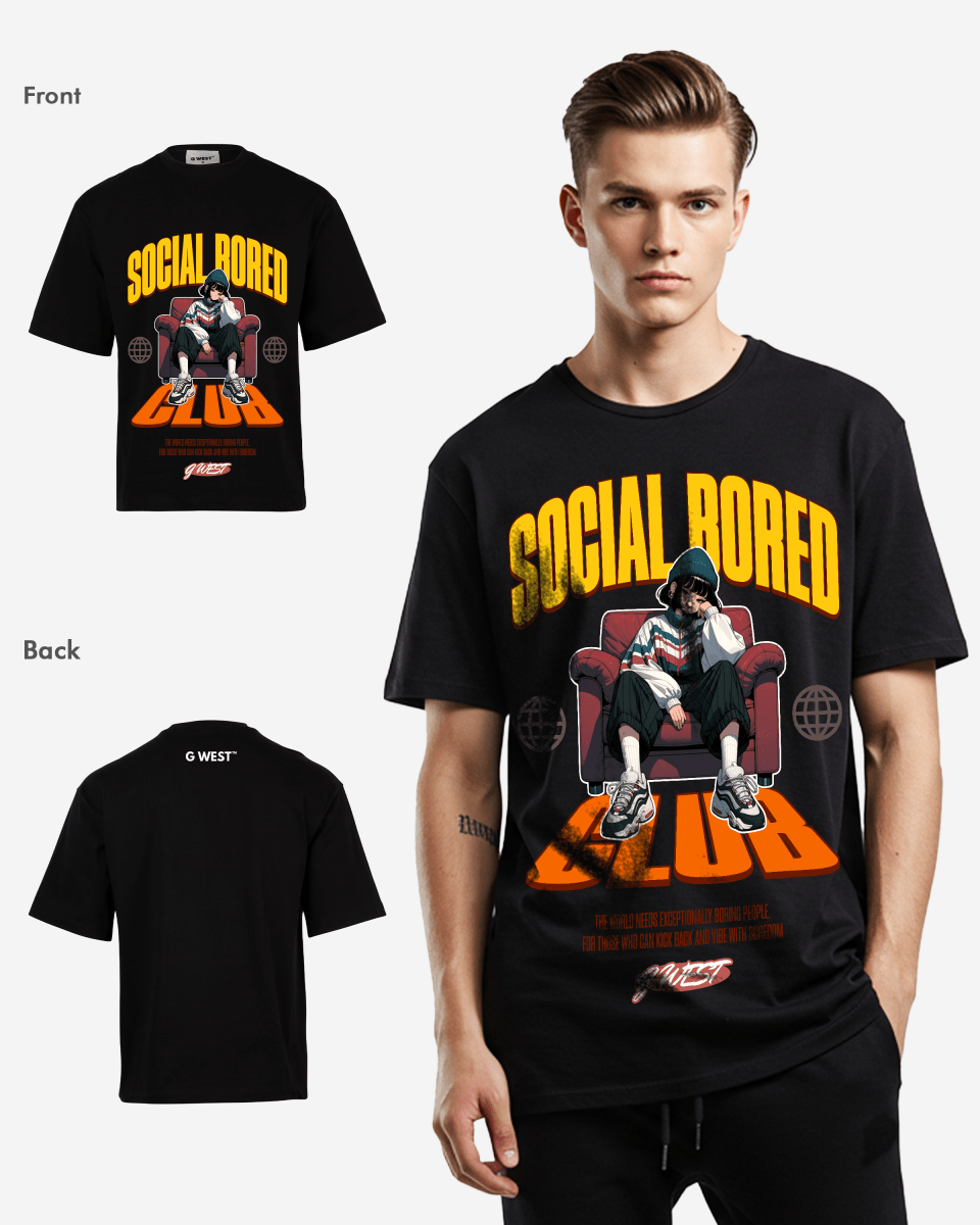 G-WEST SOCIAL BORED OVERSIZED TEE