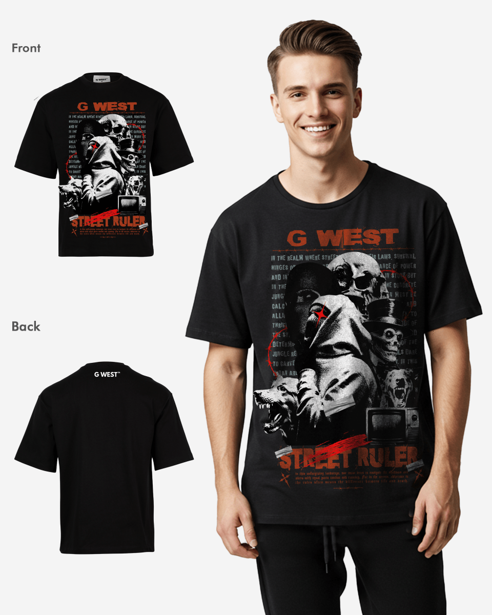 G-WEST STREET RULER OVERSIZED TEE