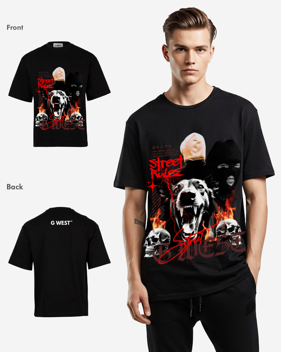 G-WEST STREET RULEZ OVERSIZED TEE