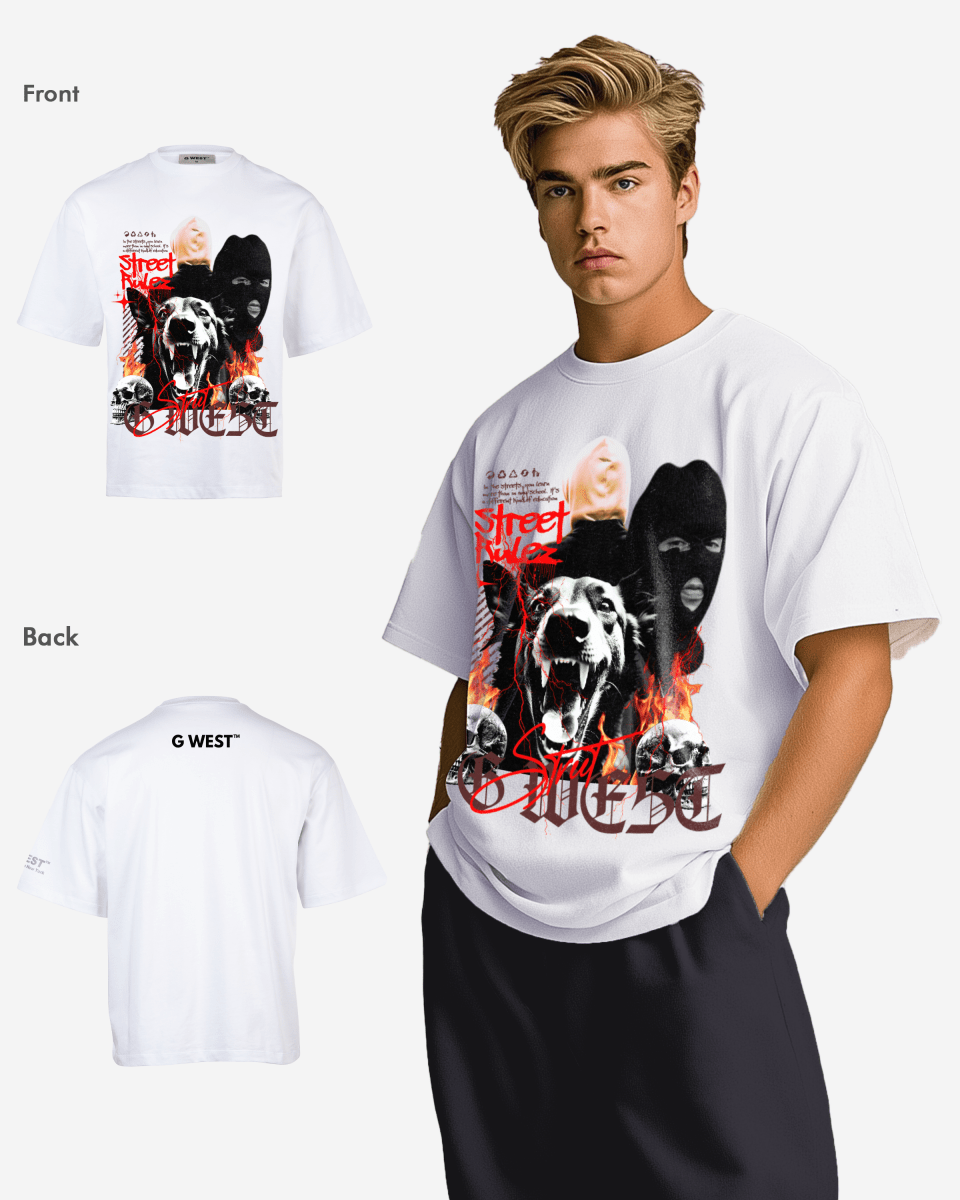 G-WEST STREET RULEZ OVERSIZED TEE