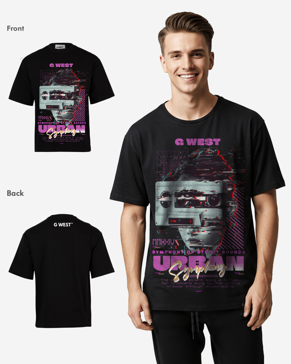 G-WEST STREET SOUNDS OVERSIZED TEE