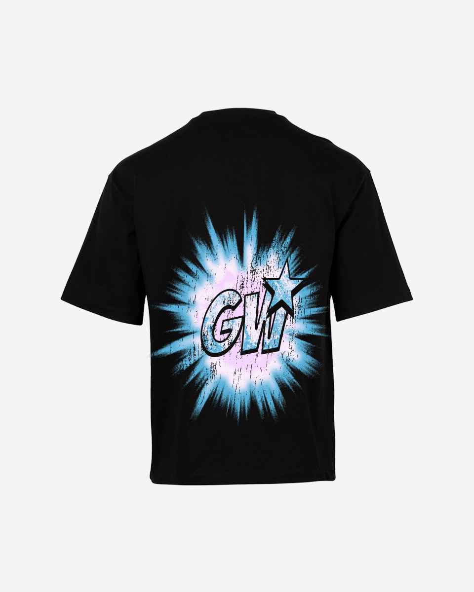 G West Supernatural Acid Wash Premium Oversized Tee Front And Back Print