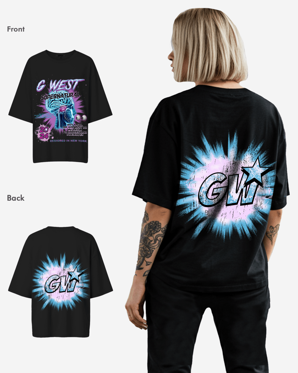 G West Supernatural Acid Wash Premium Oversized Tee - WOMEN