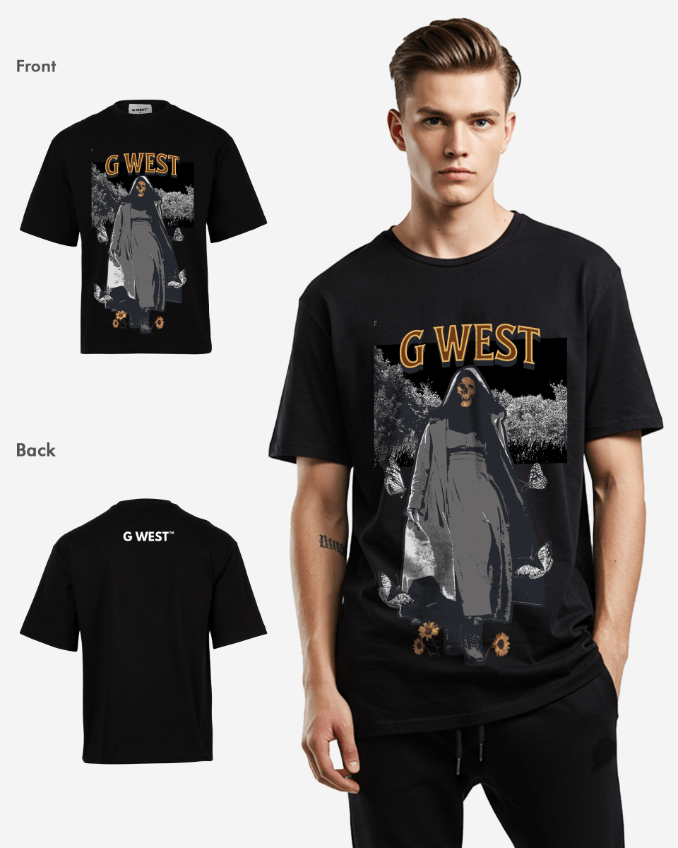 G West the dark blossom OVERSIZED TEE