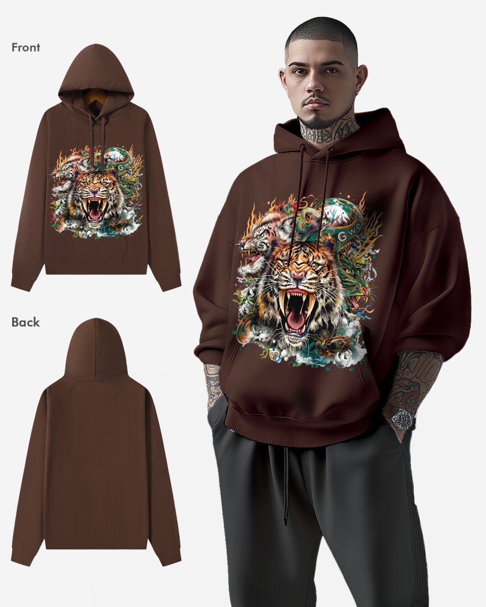 G WEST TIGER DRAGON OVERSIZE HOODIE