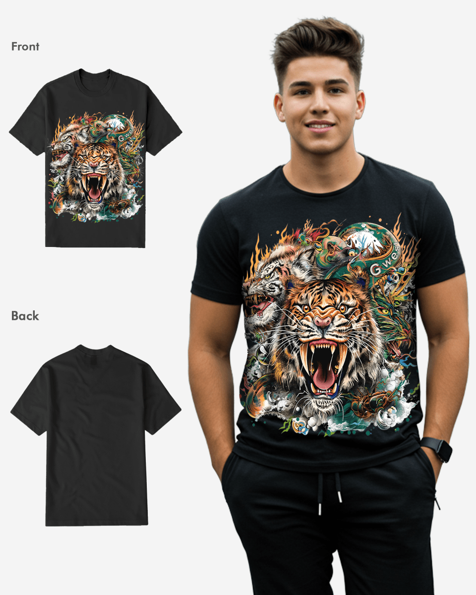 G WEST TIGER DRAGON TEE