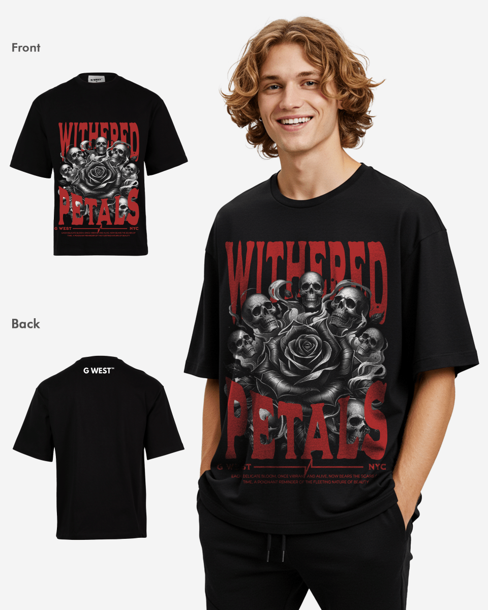 G-WEST WITHERED PETALS OVERSIZED TEE