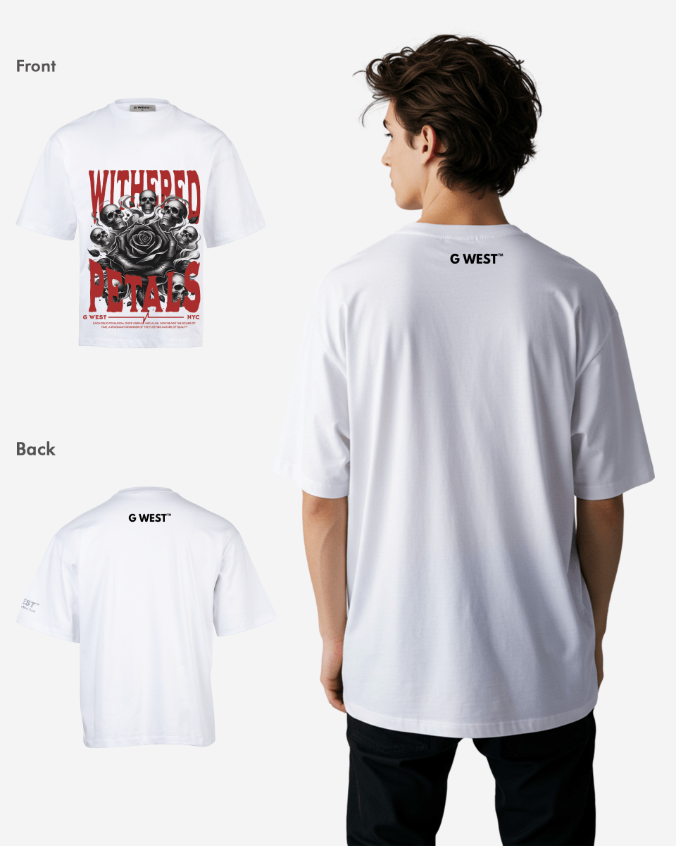 G-WEST WITHERED PETALS OVERSIZED TEE