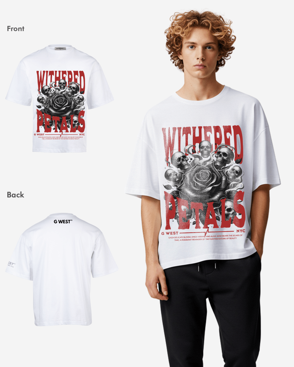 G-WEST WITHERED PETALS OVERSIZED TEE