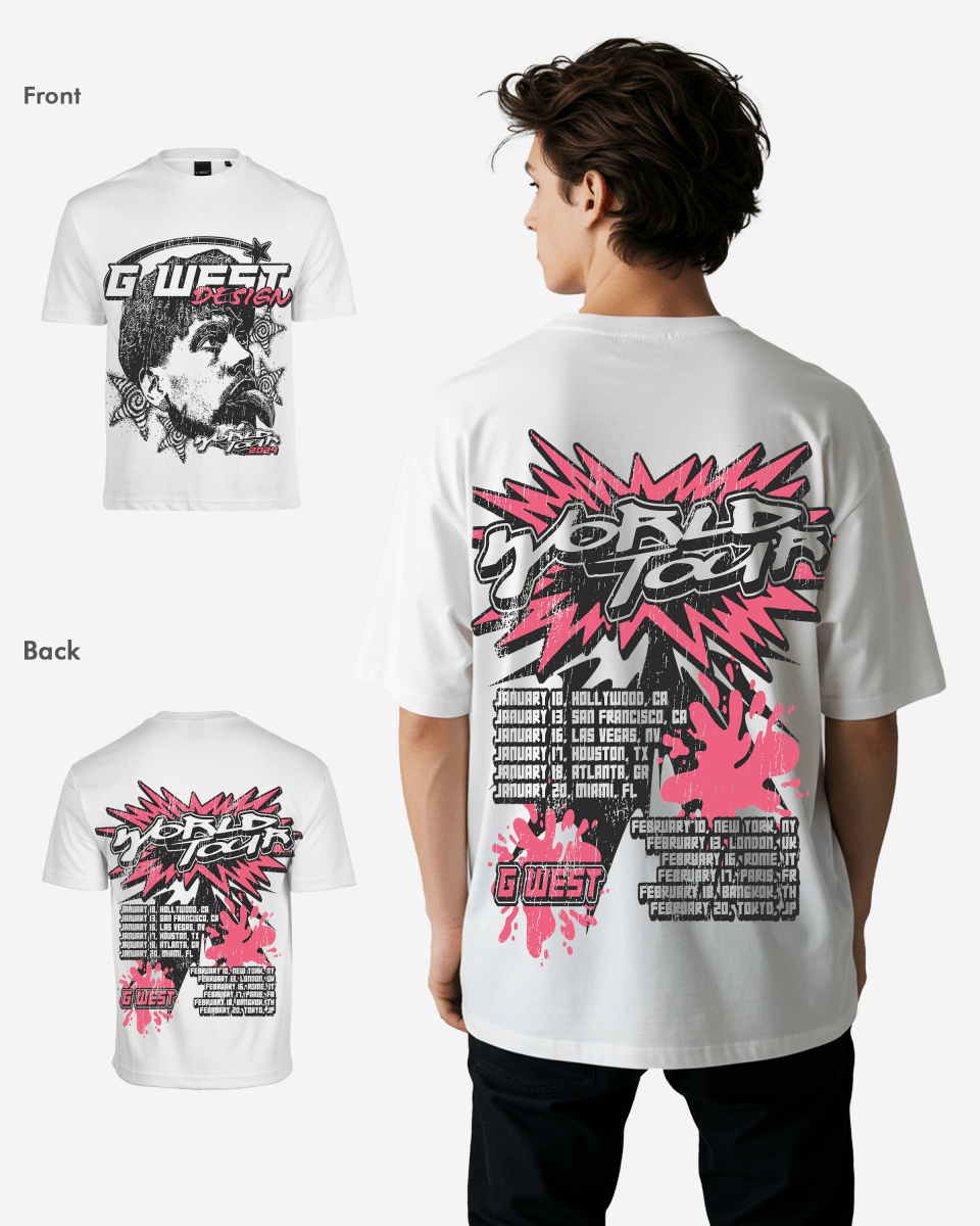G West World Tour Premium Oversized Tee