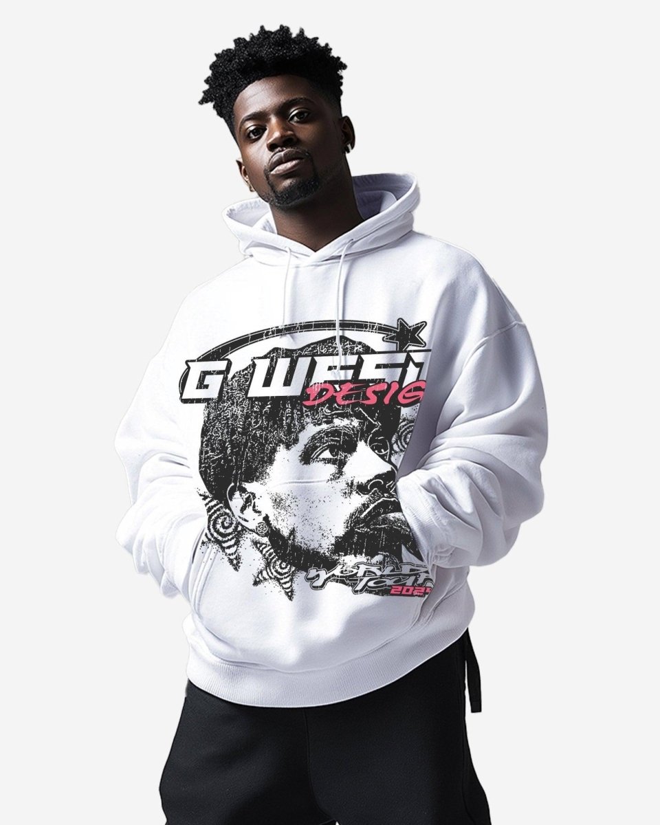 G West World Tour White Oversized Hoodie