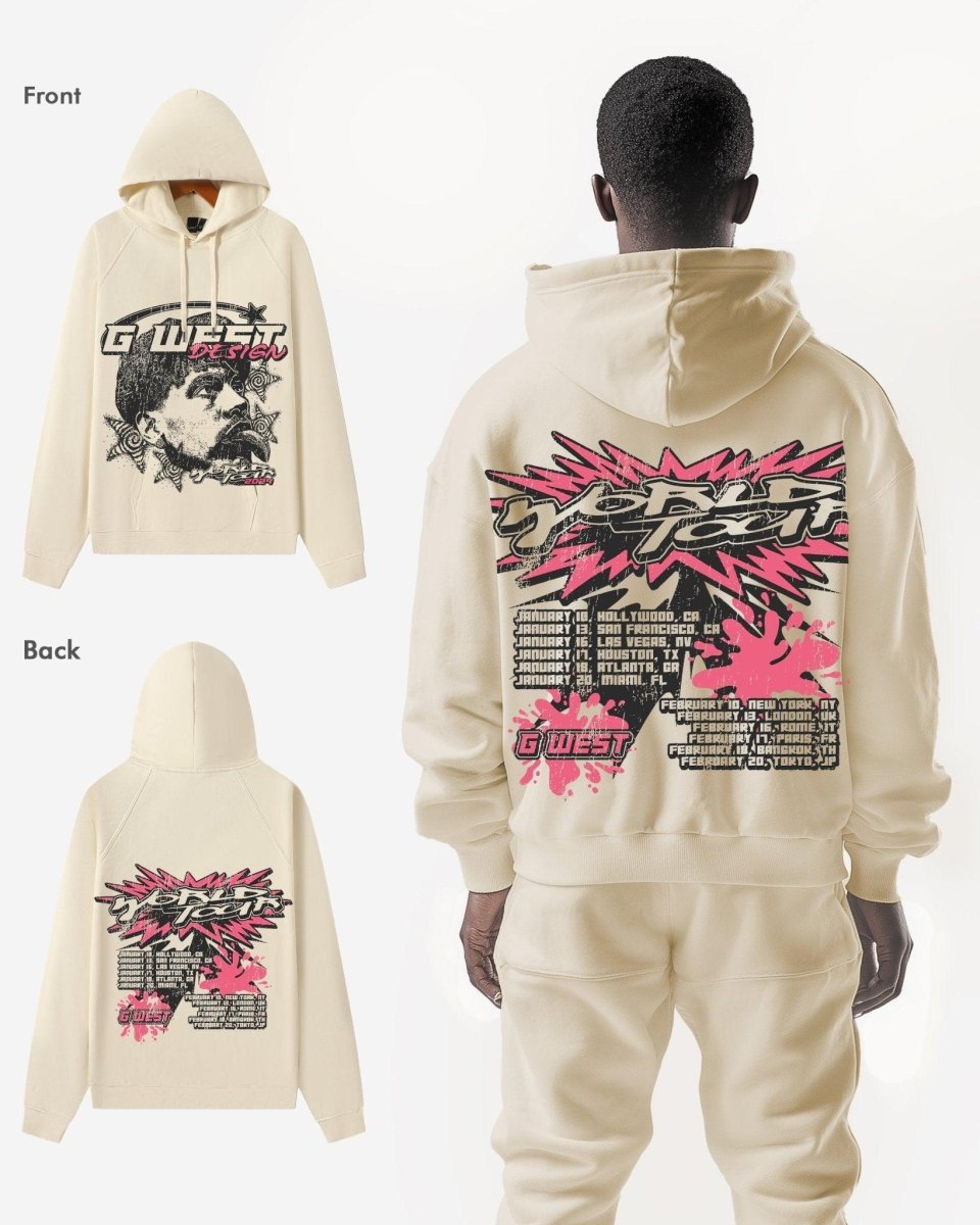 G West World Tour White Oversized Hoodie